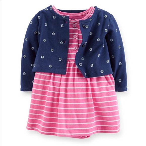 baby girl dress and cardigan set